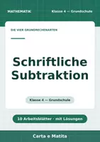 Vorschau - Arbeitsblätter - Schriftliche Subtraktion — Klasse 4 - Deckblatt