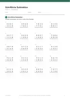Vorschau - Arbeitsblätter - Schriftliche Subtraktion — Klasse 4 - Seite 2
