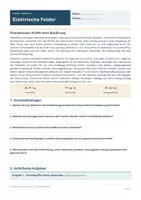 Vorschau - Arbeitsblätter - Arbeitsblatt Physik Klasse 12 - Elektrische Felder - Deckblatt
