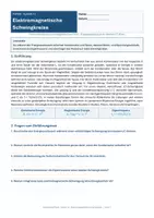 Vorschau - Arbeitsblätter - Arbeitsblatt Physik Klasse 12 - Elektromagnetische Schwingkreise - Deckblatt