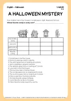 Vorschau - Arbeitsblätter - FREEBIE: Read & Solve Logical „Autumn/Fall & Halloween“ (Niveau Mittel + Lösung) | Englisch - Seite 1