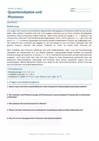 Vorschau - Arbeitsblätter - Arbeitsblatt Physik Klasse 12 - Quantenobjekte und Photonen - Deckblatt