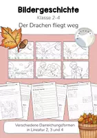Vorschau - Arbeitsblätter - Materialpaket / Bundle: 5 Bildergeschichten (Frühling, Sommer, Herbst, Haustiere) - Seite 1
