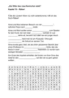 Vorschau - Arbeitsblätter - Als Hitler das rosa Kaninchen stahl - Kapitel 10 - Rätsel - Deckblatt