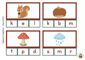 Voorbeeld - knijpkaarten beginletter - thema herfst - Pagina 3