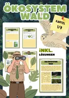 Vorschau - Arbeitsblätter - Ökosystem Wald- Einführung | Unterrichtsreihe "Ökosystem Wald", Biologie, 7.-8. Klasse - Deckblatt