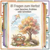 Vorschau - Fördermaterial/Inklusion - 81 Herbst Gesprächskarten DaZ | Sprechen, Schreiben & Erzählen | Herbst, Tiere, Halloween & Sankt Martin - Deckblatt
