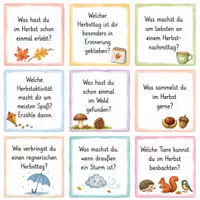 Vorschau - Fördermaterial/Inklusion - 81 Herbst Gesprächskarten DaZ | Sprechen, Schreiben & Erzählen | Herbst, Tiere, Halloween & Sankt Martin - Seite 1