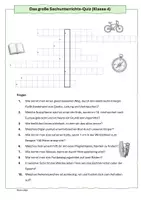 Vorschau - Arbeitsblätter - Das Sachunterrichts-Quiz nach den Sommerferien - Deckblatt