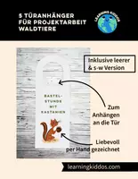 Vorschau - Mal- und Bastelvorlagen - Türanhänger Waldtiere - auch für Homeschooling - Deckblatt