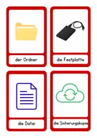Vista previa - Refuerzo / NEE / Materiales de apoyo - Tarjetas visuales: Vocabulario ordenadores (alemán) - página 2