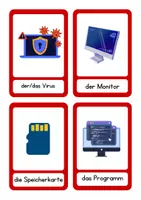 Vista previa - Refuerzo / NEE / Materiales de apoyo - Tarjetas visuales: Vocabulario ordenadores (alemán) - página 3