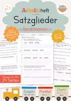 Vorschau - Unterrichtsreihen - Satzglieder bestimmen (Klasse 3-4): Arbeitsheft - Subjekt, Prädikat, Akkusativobjekt, Dativobjekt, Zeit- u. Ortsangabe - Deckblatt