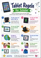 Vorschau - Poster - Tablet-Regeln für den Unterricht | 10 Klassenregeln | Poster PDF | Klassen 5–10 - Seite 1