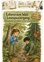 Vorschau - Arbeitsblätter - Lebensraum Wald Klasse 3 -4 Lesespaziergang Stationen - Deckblatt