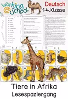 Vorschau - Arbeitsblätter - Lesespaziergang | Tiere in Afrika | differenziert - Seite 1