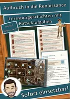 Vorschau - Arbeitsblätter - Aufbruch in die Renaissance – Lesespurgeschichte mit Rätselaufgaben (Klasse 7) - Deckblatt
