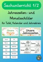 Vorschau - Poster - Jahreszeiten- und Monatsschilder für Tafel und Kalender - Deckblatt
