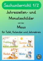Vorschau - Poster - Jahreszeiten- und Monatsschilder mit der Maus - Deckblatt