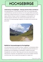 Vorschau - Arbeitsblätter - Hochgebirge Arbeitsblätter - Seite 1