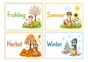 Vorschau - Poster - Jahreszeiten- und Monatsschilder mit Erdmännchen - Seite 1