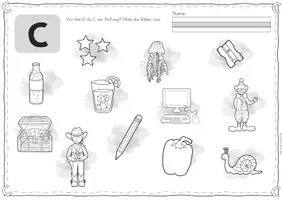 Vorschau - Stationenlernen - Anlaute Klasse 1 | Anlaute hören - Arbeitsblätter / Arbeitsheft | Lautanalyse, phonologische Bewusstheit, 1. Klasse, Vorschule - Seite 3