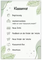 Vorschau - Stundenentwürfe - Klassenrat und Feedback-Sätze - Deckblatt