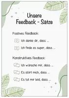 Vorschau - Stundenentwürfe - Klassenrat und Feedback-Sätze - Seite 1