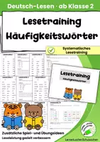 Vorschau - Anderer Materialtyp - Lesetraining Häufigkeitswörter | Lesestreifen & Sichtworttraining | Deutsch Klasse 2 - Deckblatt