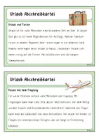 Vorschau - Stationenlernen - Ferien/Urlaub Abschreibkarteien (Klasse 3-4) - Seite 1