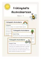 Vorschau - Stationenlernen - Frühlingshafte Abschreibkarteien (Klasse 2 - 4) - Deckblatt