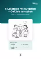 Vorschau - Arbeitsblätter - Gefühle verstehen – 5 Lesetexte mit Aufgaben | Klasse 3–4 - Deckblatt
