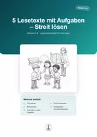 Vorschau - Arbeitsblätter - Streit lösen – 5 Lesetexte mit Aufgaben | Klasse 3–4 - Deckblatt