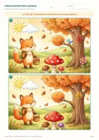 Vorschau - Arbeitsblätter - Fehlersuchbilder Herbst – 8 Suchbilder mit Finn dem Schulfuchs - Seite 2