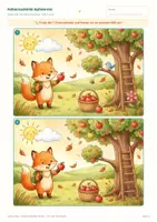 Vorschau - Arbeitsblätter - Fehlersuchbilder Herbst – 8 Suchbilder mit Finn dem Schulfuchs - Seite 3