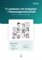 Vorschau - Arbeitsblätter - Klassengemeinschaft – 5 Lesetexte mit Aufgaben | Klasse 3–4 - Deckblatt
