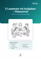 Vorschau - Arbeitsblätter - Klassenrat – 5 Lesetexte mit Aufgaben | Klasse 3–4 - Deckblatt