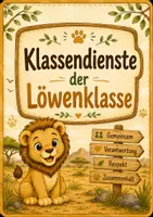 Vorschau - Poster - Klassendienste - Klassentier Löwe - Löwenklasse - Deckblatt