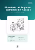 Vorschau - Arbeitsblätter - Willkommen in Klasse 4 – 5 Lesetexte mit Aufgaben | Klasse 4 - Deckblatt