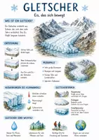 Vorschau - Arbeitsblätter - Lernposter + Arbeitsblatt zum Thema "Gletscher" + Onlineübung & MP3 + Mindmap + Infografik - Deckblatt