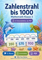 Vorschau - Arbeitsblätter - Zahlenstrahl bis 1000 | Mathematik Klasse 3 | 6 Arbeitsblätter als PDF - Deckblatt