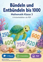 Vorschau - Arbeitsblätter - Bündeln und Entbündeln bis 1000 | Mathematik Klasse 3 | 6 Arbeitsblätter als PDF - Deckblatt
