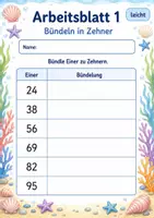 Vorschau - Arbeitsblätter - Bündeln und Entbündeln bis 1000 | Mathematik Klasse 3 | 6 Arbeitsblätter als PDF - Seite 1