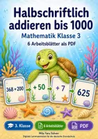 Vorschau - Arbeitsblätter - Halbschriftlich addieren bis 1000 | Mathematik Klasse 3 | 6 Arbeitsblätter als PDF - Deckblatt
