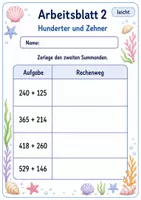 Vorschau - Arbeitsblätter - Halbschriftlich addieren bis 1000 | Mathematik Klasse 3 | 6 Arbeitsblätter als PDF - Seite 2