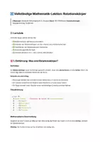 Vorschau - Merkblätter - Vollständige Mathematik-Lektion Rotationskörper - Seite 1
