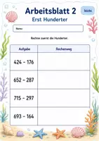 Vorschau - Arbeitsblätter - Rechenwege Subtraktion bis 1000 | Mathematik Klasse 3 | 6 Arbeitsblätter als PDF - Seite 2