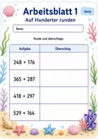 Vorschau - Arbeitsblätter - Überschlagen bis 1000 | Mathematik Klasse 3 | 6 Arbeitsblätter als PDF - Seite 1