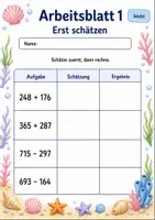 Vorschau - Arbeitsblätter - Schätzen und Rechnen bis 1000 | Mathematik Klasse 3 | 6 Arbeitsblätter als PDF - Seite 1