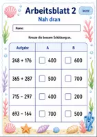 Vorschau - Arbeitsblätter - Schätzen und Rechnen bis 1000 | Mathematik Klasse 3 | 6 Arbeitsblätter als PDF - Seite 2